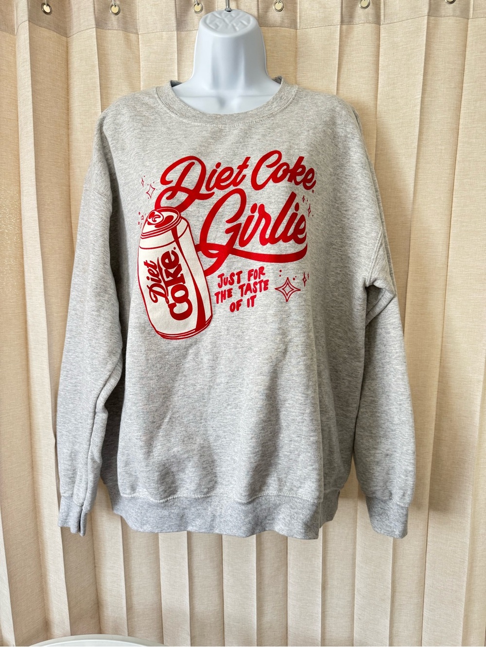Coca Cola Grey Crewneck Sweatshirt with Red Graphic